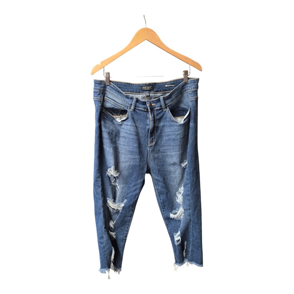 Judy Blue Boyfriend Fit Jeans 14W Blue‎ Denim Straight Stretch